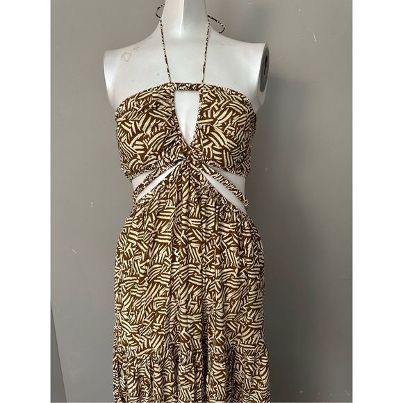 JONATHAN SIMKHAI LAUREL PRINTED COVERUP DRESS Large $445 - Picture 8 of 14